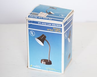 Brown Gooseneck Desk Lamp NOS