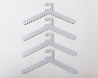 Clothes Hanger Brushed Aluminum and Plastic Set of 4 Modern