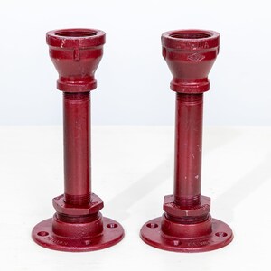 Industrial Pipe Candlestick Holders Painted image 3