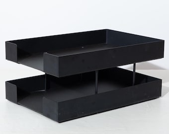 Double Letter Tray Smokador Black Brushed Metal