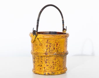 Primitive Wood Bucket Yellow