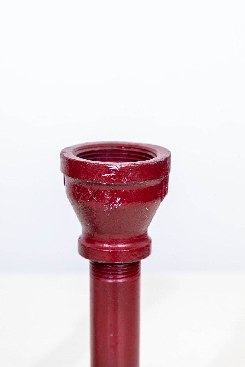 Industrial Pipe Candlestick Holders Painted image 6