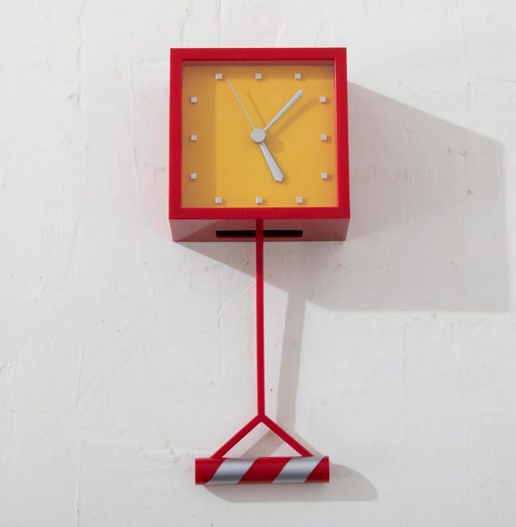 Clock Pendulum IKEA BRYT Red Yellow - Etsy