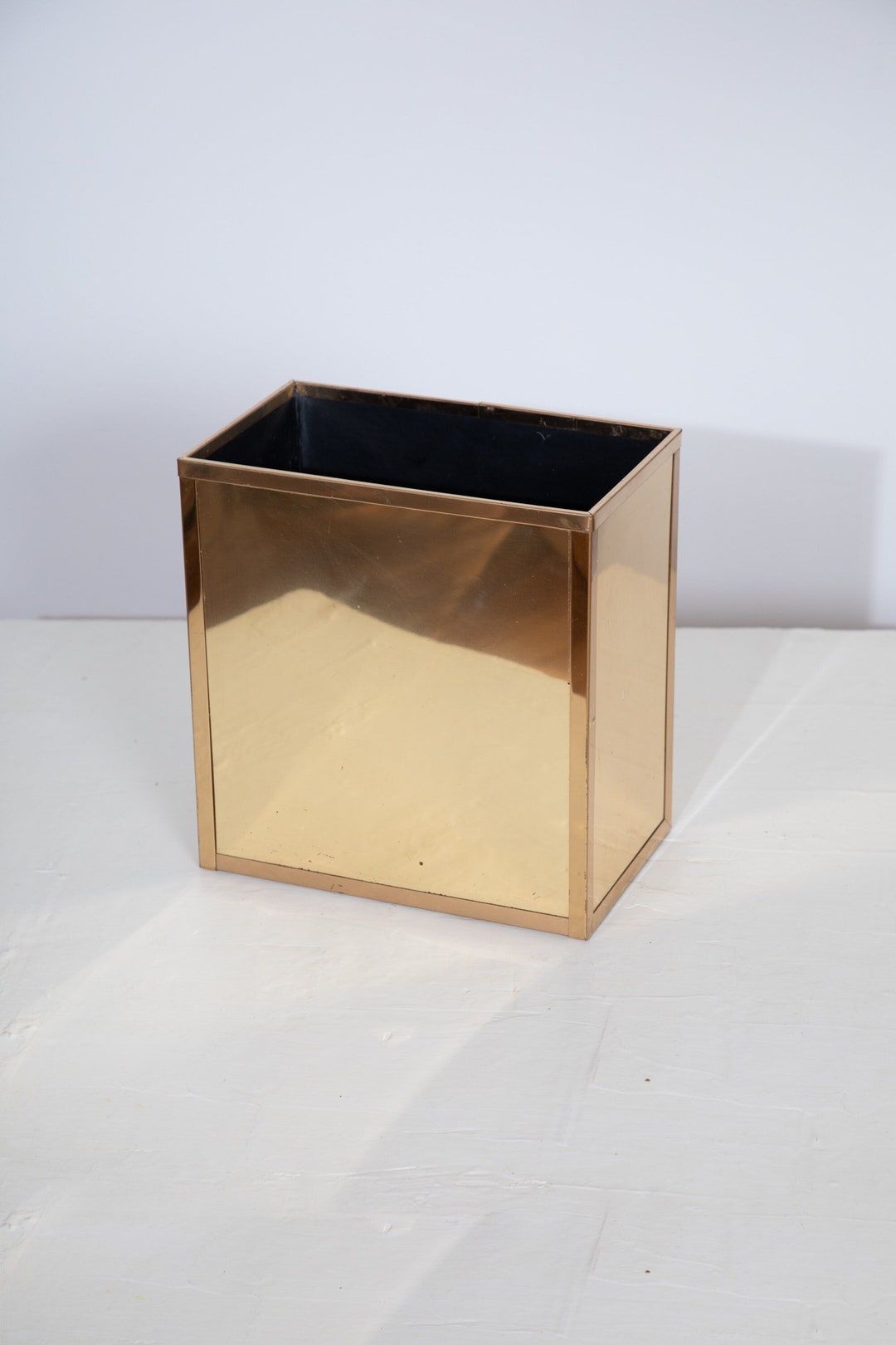 Mirrored Brass Wastebasket Stylebuilt Accessories NY Etsy