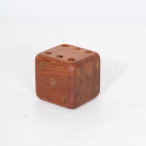 Teak Dice Pen Holder image 3