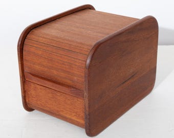 Teak Tambour Roll Top Box by Kalmar Designs