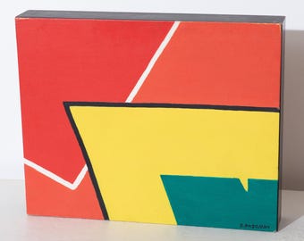 Hard Edge Painting by B. Pasquay Mounted Canvas Board
