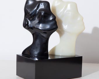 Double Silhouette Sculpture Signed "F.W. 81"