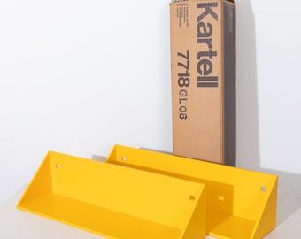 Vintage Kartell Yellow Wall Shelves - Anna Castelli Ferrieri 7718 (Set of 2)