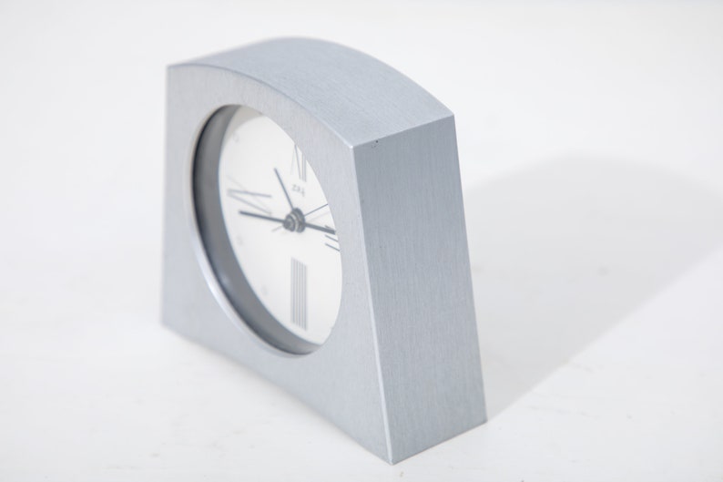 Ziro Table Clock Brushed Aluminum Etsy