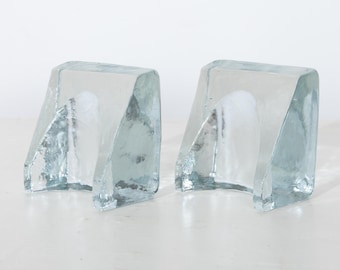 Bookends Cast Glass by Wayne Husted for Blenko