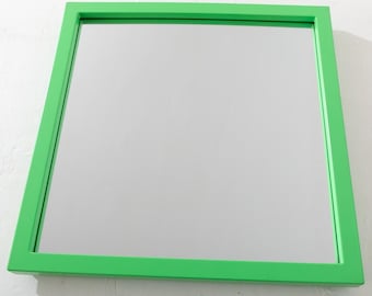 Kartell Mirror Square frame model 4727 by Anna Castelli Ferrieri 1980's Green 19.75"