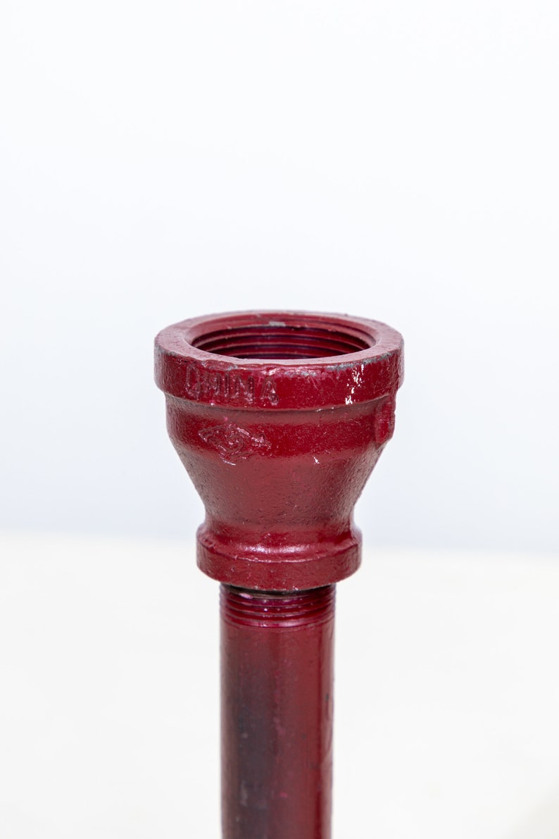 Industrial Pipe Candlestick Holders Painted image 7