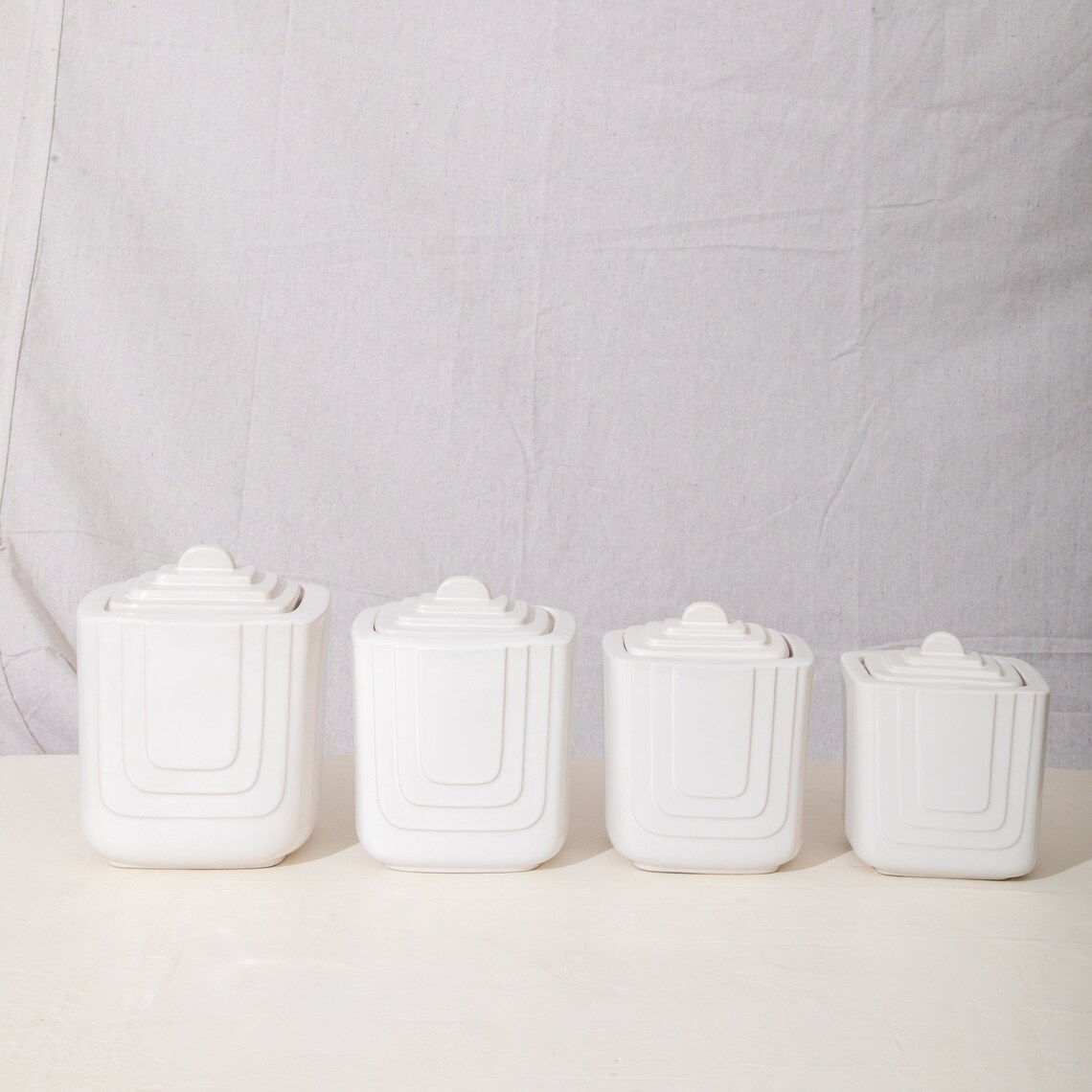 Set of 4 Korean Ceramic Kitchen Containers Jars Etsy