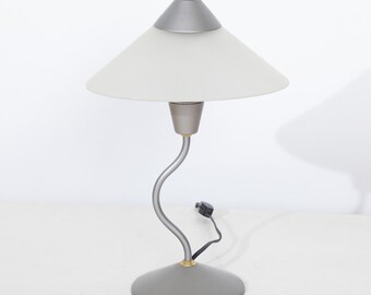 Table Lamp Wavy Post Modern with Glass Shade