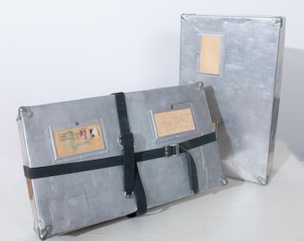 Vintage Metal Shipping Boxes with Straps