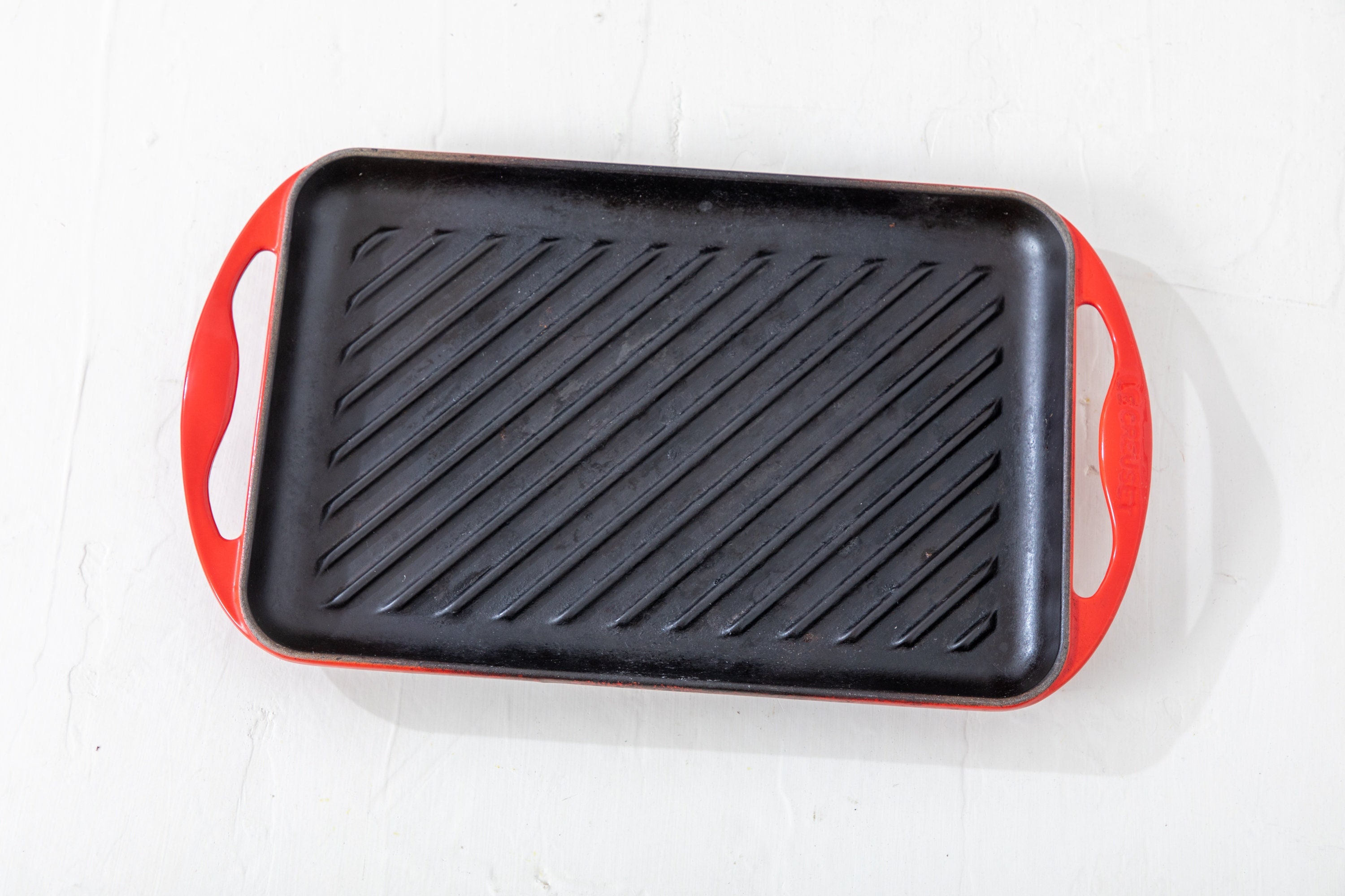 Le Creuset Red Enameled Cast Iron Rectangular Skinny Griddle 9.5x9.5 