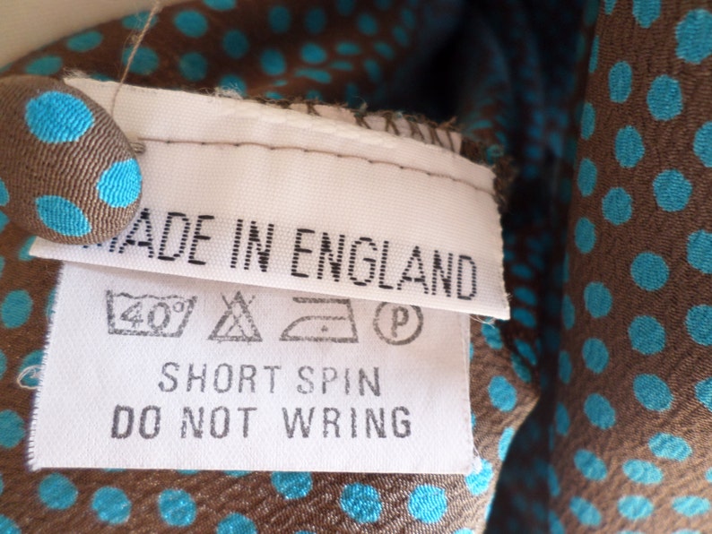 Vintage 1940s style Blouse Brown /& Teal Colour Made In England