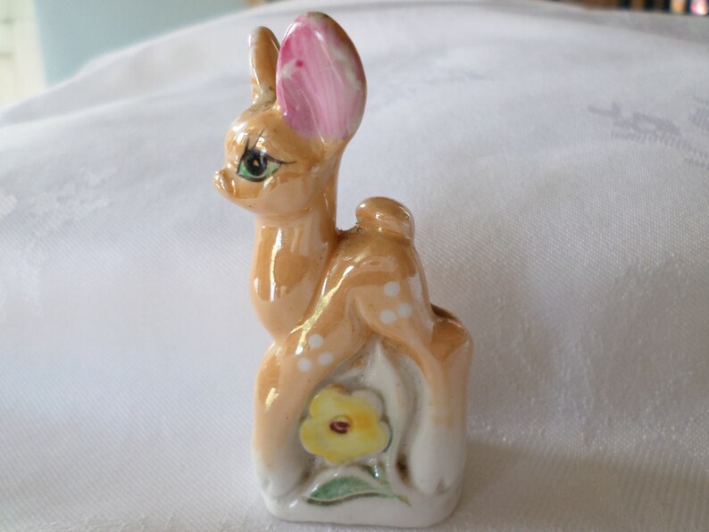 Vintage figurine fawn  bambi  doe statue retro kitsch image 0