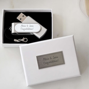 Personalised Message / Name 8GB 16gb 32gb 64gb USB Flash Drive For Christmas Birthday Wedding or Christening Gift Idea For Him or Her