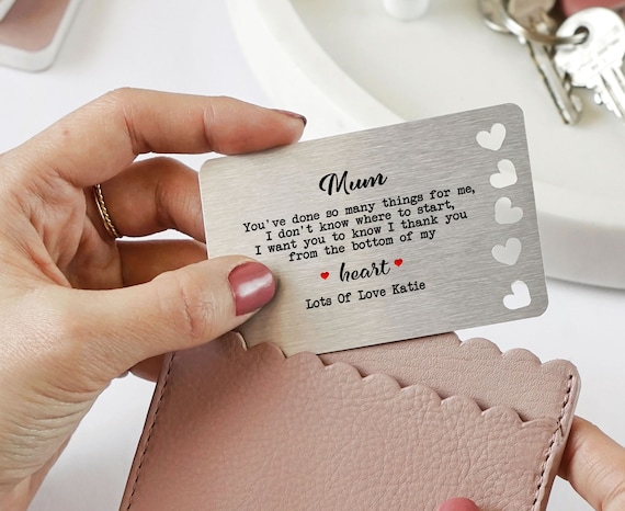 Mhfpl To My Mom I Love You Mom Wallet Card, Engraved Metal Wallet Insert Card With Love Quotes From Daughter Son, Thank You Mom Card, Christmas - View #9