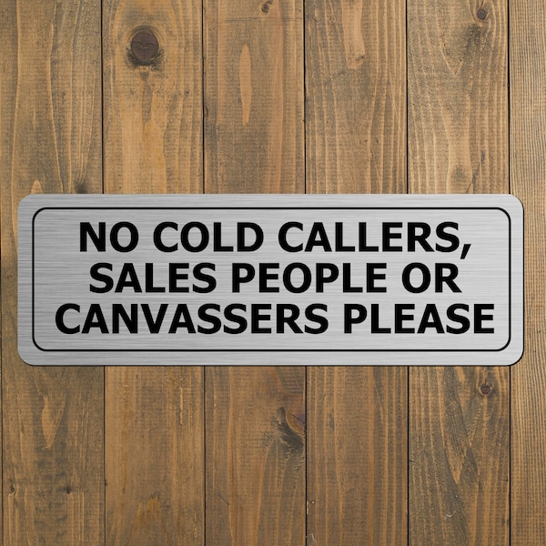 Handmade Natural Slate 'No Cold Callers' Sign – 13cm X 17cm Gate Or Wall Plaque