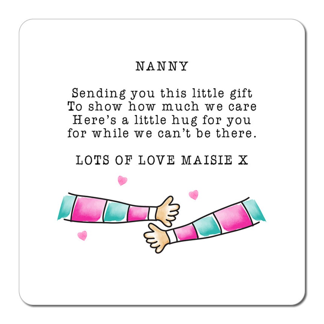 Personalised Pocket Hug Gift Metal Fridge Thinking of You