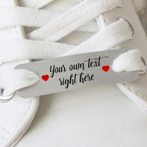 Personalised Swirly Script Font Brushed Steel Metal Running Gift Trainer Tags For Laces Race Marathon Encouragement Runner Gift Birthday