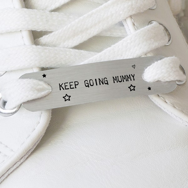 Personalised Brushed Steel Metal Running Gift Trainer Tags For Laces Race Marathon Encouragement - Great Runner Gift Christmas or Birthday