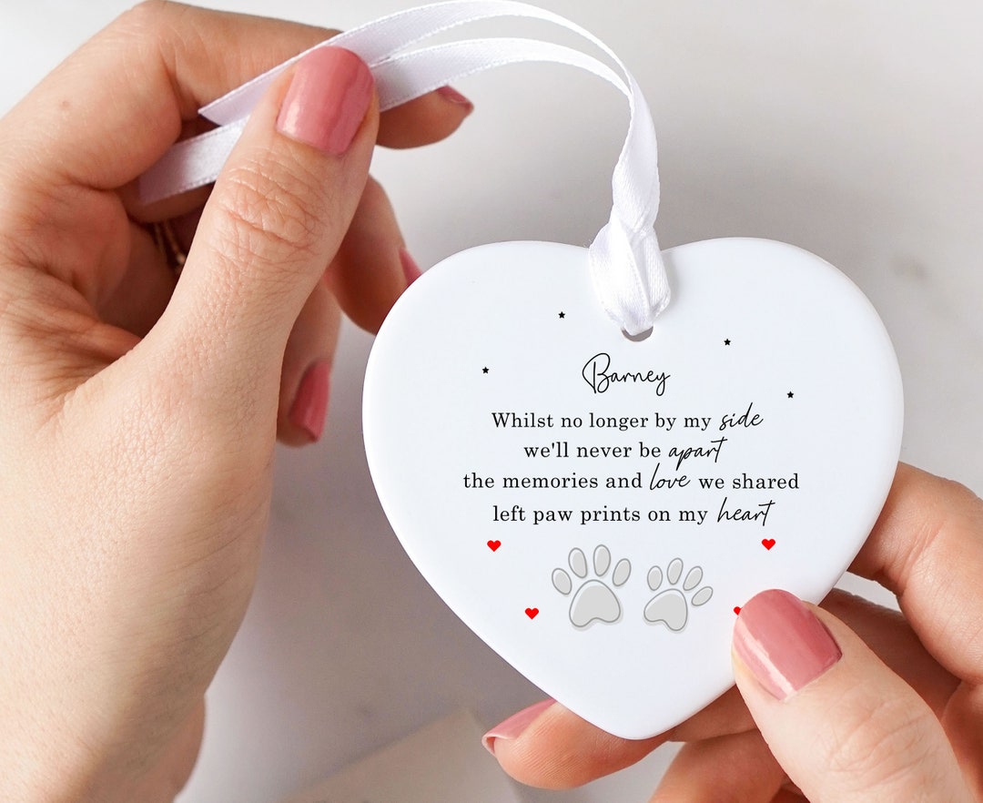 Personalised Memorial Pet Loss Bereavement Gift Paw Prints Thinking of ...