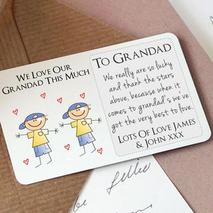 Personalised Sentimental Keepsake Wallet Card For Grandad Granda Gramps Love This Much Made From Metal Gift Idea For Birthday or Christmas image 8