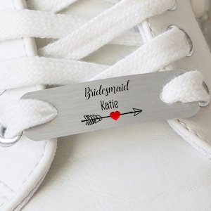 Personalised Wedding Shoes Bridesmaid Flower Girl Maid Matron Of Honour Trainer Tags For Laces - Wedding Party Sentimental