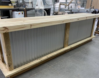 The Straight Top Metal Large Treated Wood outdoor patio home tiki bar