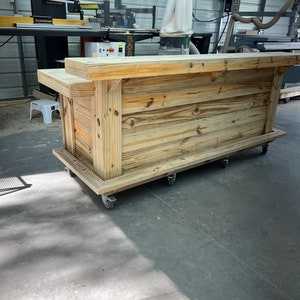 Thomas Wood Buffet - Rustic real pressure treated wood barn wood style, pallet style outdoor patio or tiki bar