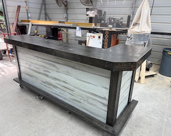 Thomas Planktop L Wood Finished - Rustic style bar