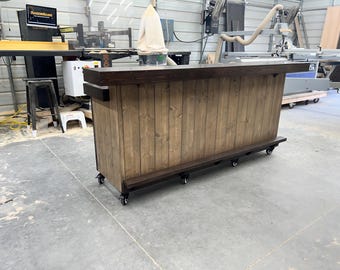 The Buffet Smooth Top 2 level Indoor bar, industrial bar, garage bar, basement bar,  man cave bar, home bar, custom bar, commercial bar