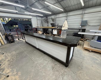 The Thomas Planktop L Shape Large Custom Wood Home Garage Basement bar