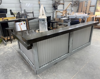 Hello Shiny Large L Shape Metal Reception Desk