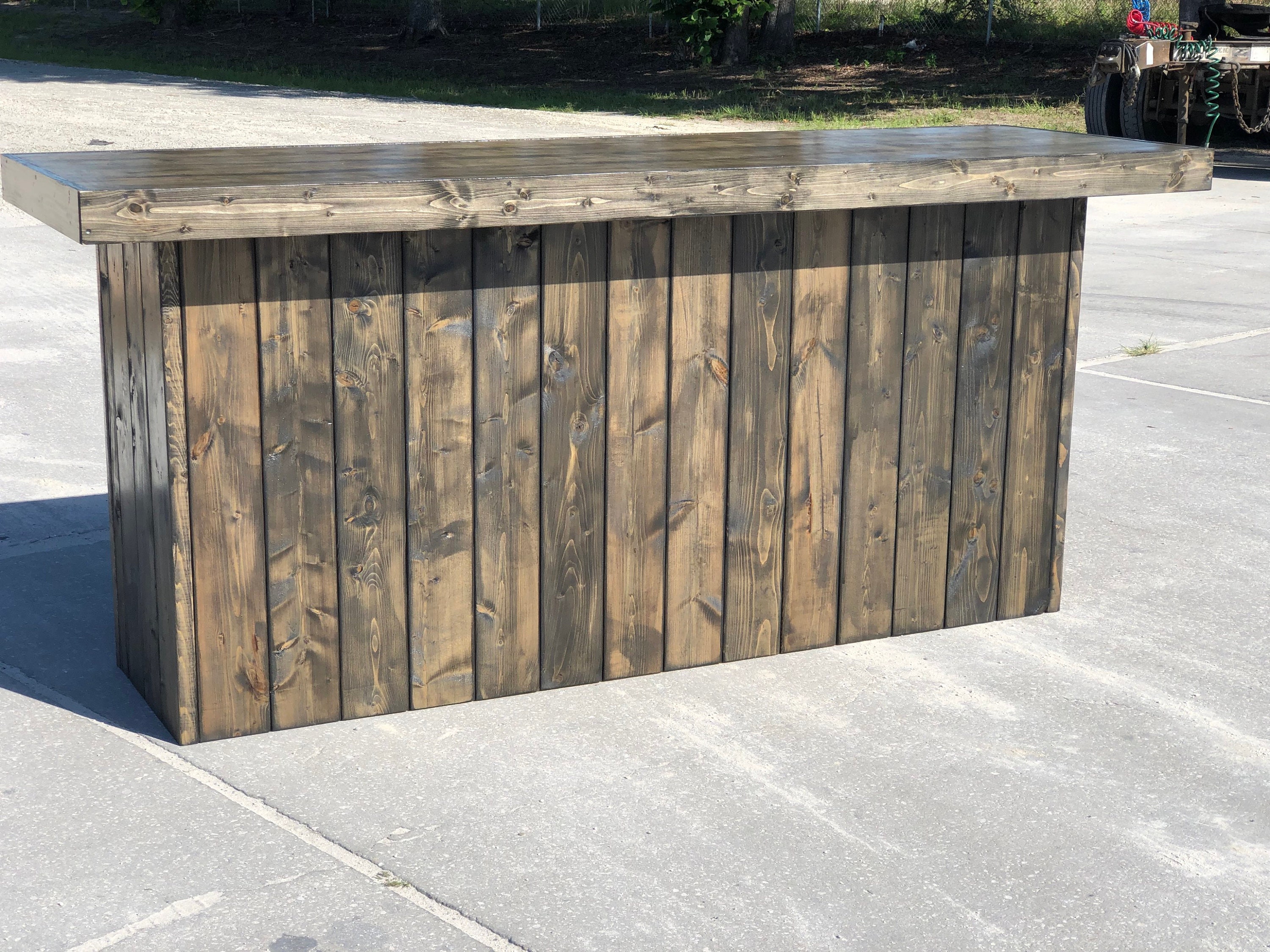 The Plain Old Ebony 8 Foot Rustic Barn Wood Or Pallet Look Bar