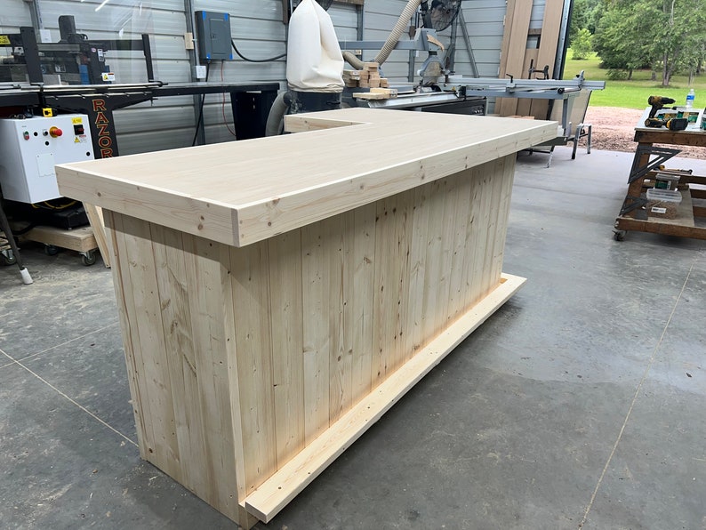 Unfinished Original L Shape Indoor Home Bar - Etsy
