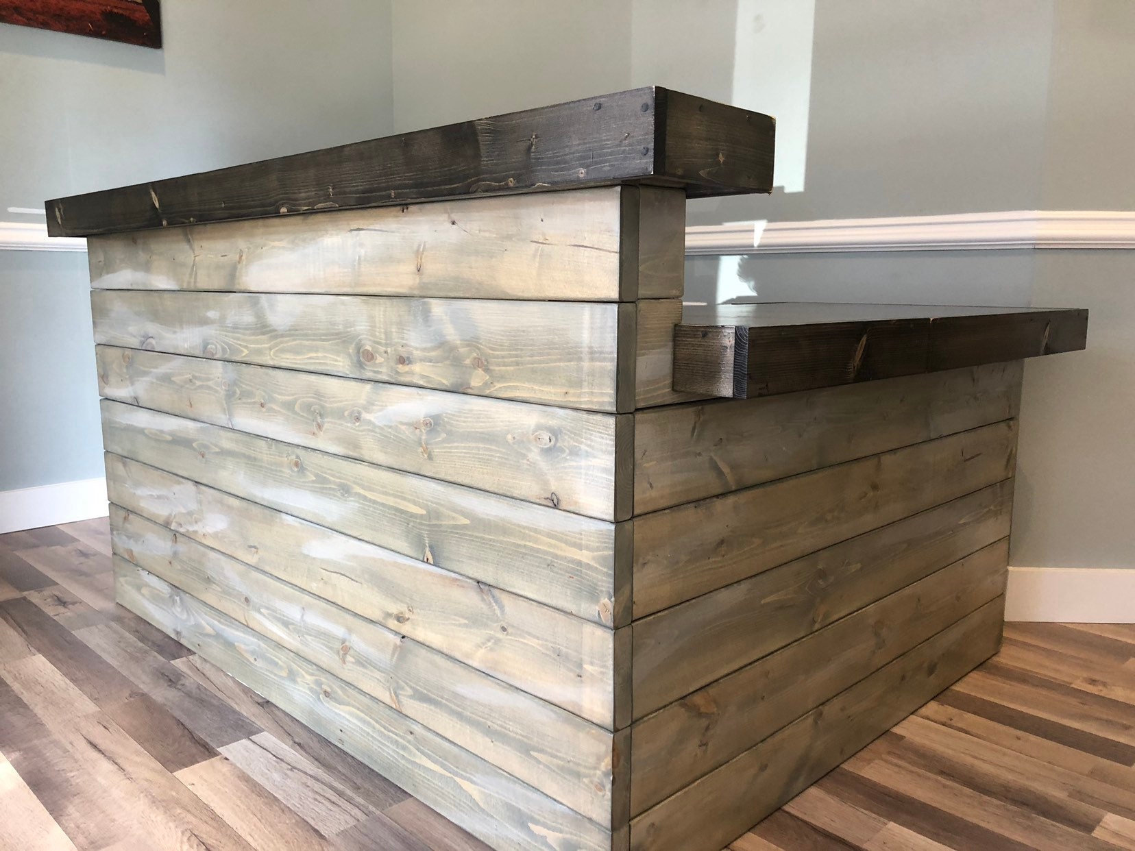 Custom Heavy Whitewash Hello L Shaped Shabby 7 5 X Foot