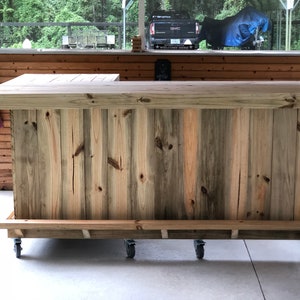 L Shape Original Rustic pressure treated outdoor patio home tiki wood bar