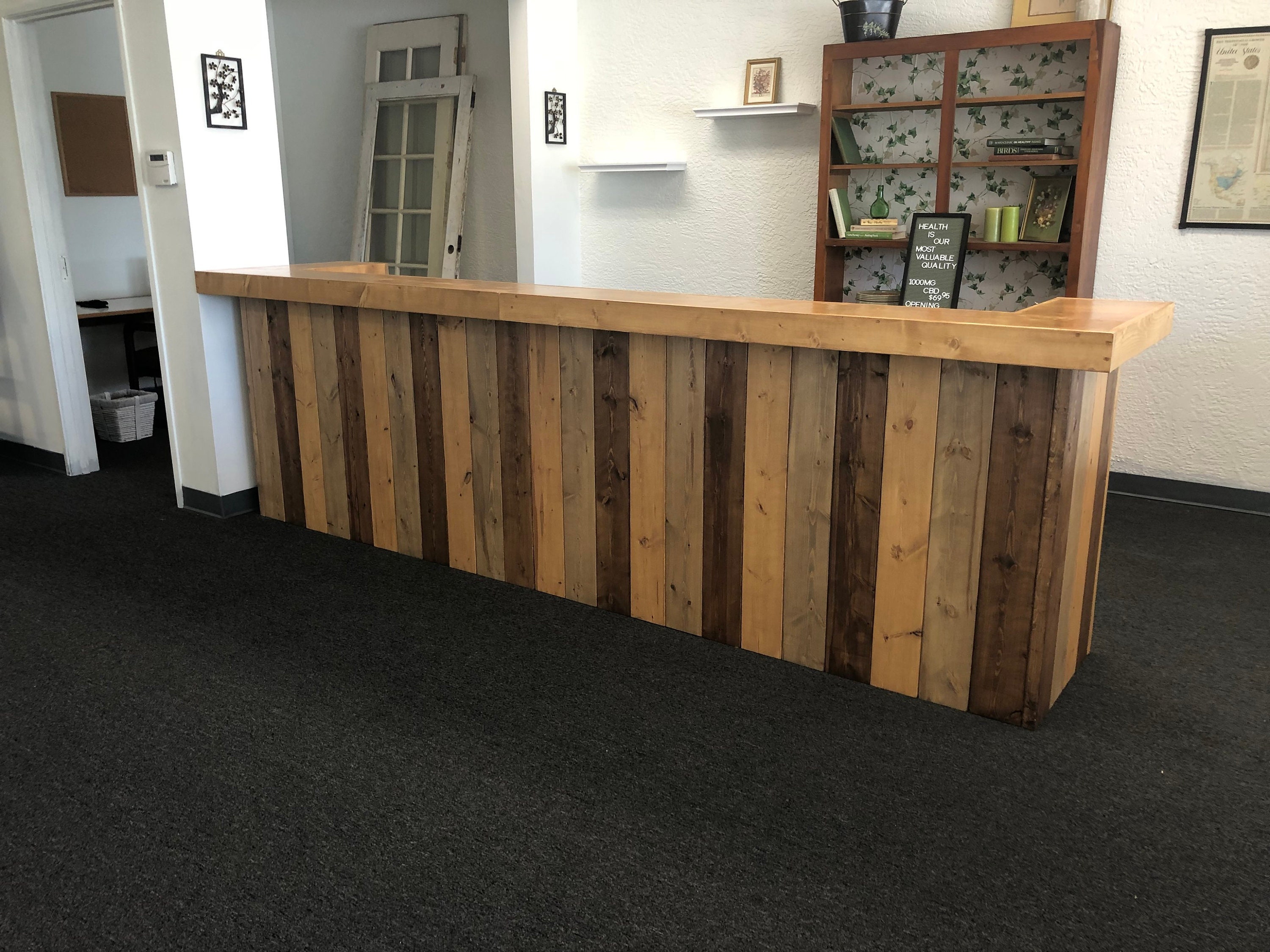 The Sarasota 12 Foot Rustic Barnwood Look 2 Person Level The Sarasota 12 Foot Rustic Barnwood Look 2 Person Level Reception Desk Retail Counter Or Bar
