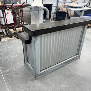 Hello Shiny - Rustic barnwood & metal style reception desk