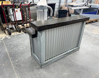 Hello Shiny - Rustic barnwood & metal style reception desk