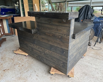Lavonne L shaped  - Rustic barnwood style reception desk or retail counter
