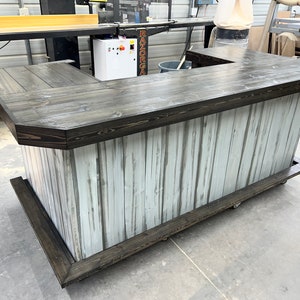 The Mini Mega U Shape Real Wood Custom Garage Basement Home Bar, commercial restaurant bar