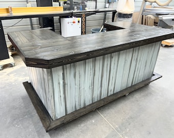 The Mini Mega U Shape Real Wood Custom Garage Basement Home Bar, commercial restaurant bar
