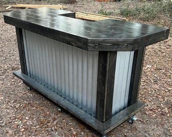 Planktop Metal U Top - Rustic industrial style bar