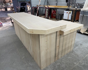 Daniel Medium Sales Counter - Unfinished L Shape, with ADA drop